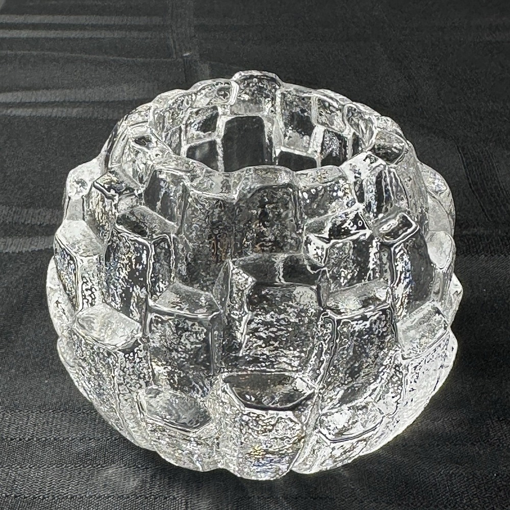 Kosta Boda Sweden Igloo Art Glass Votive Candle Holder Clear Signed Tealight - Picture 1 of 7